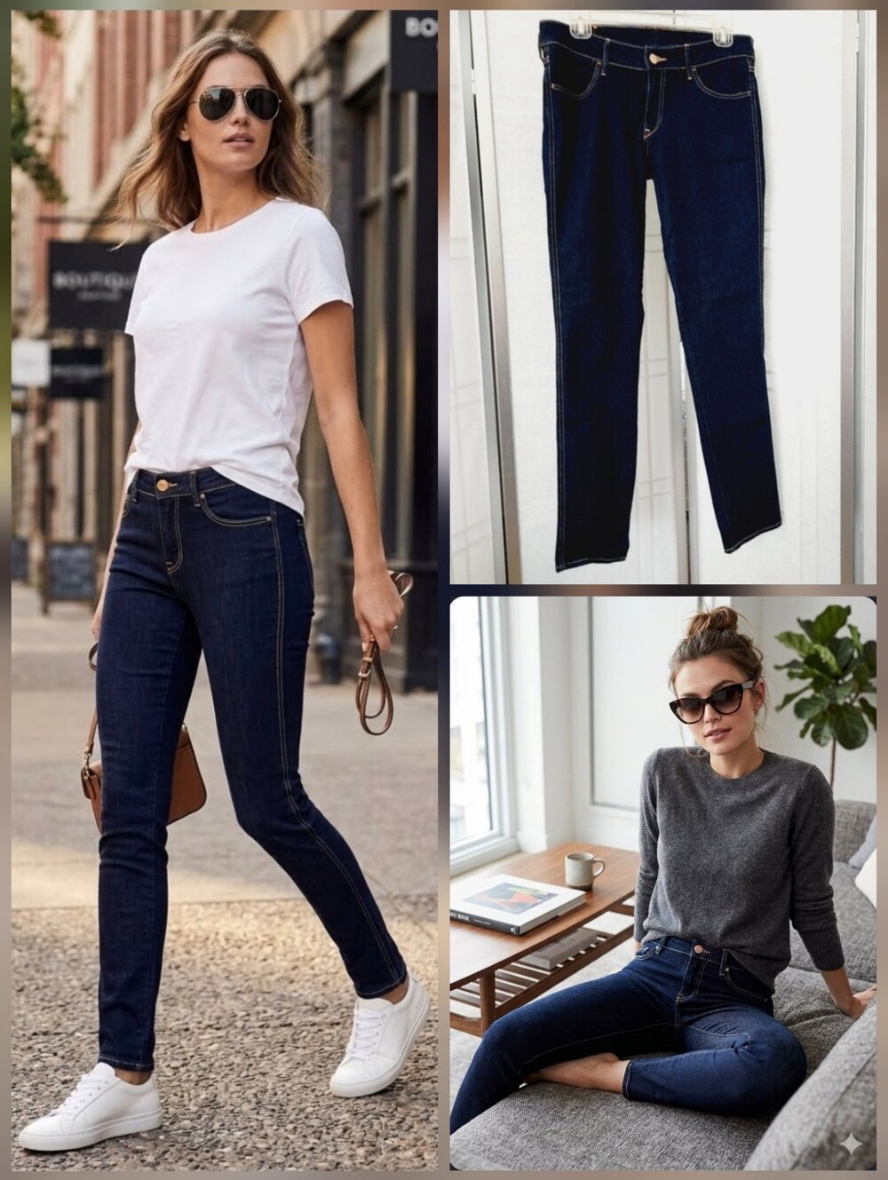 ❤️H&M &DENIM❤️ skinny low waist dark blue jeans 🤍Size W29/L32
